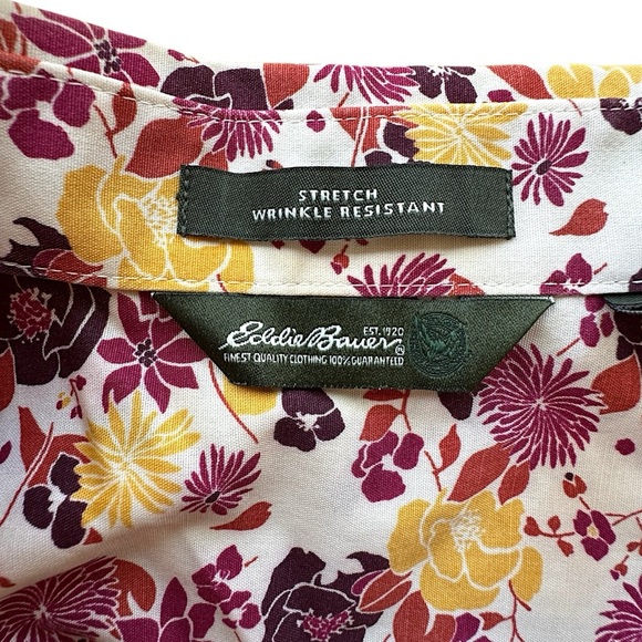 EDDIE BAUER | NWOT WRINKLE RESISTANT STRETCH BUTTON UP FLORAL SHIRT | SZ: SMALL - Picture 9 of 9